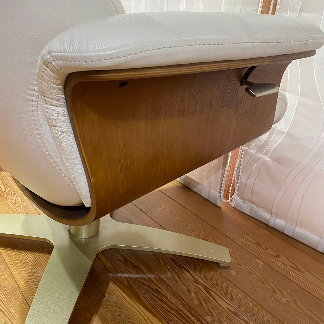 ①関家具　本革　レザー　リクライニングチェア　パーソナルチェア