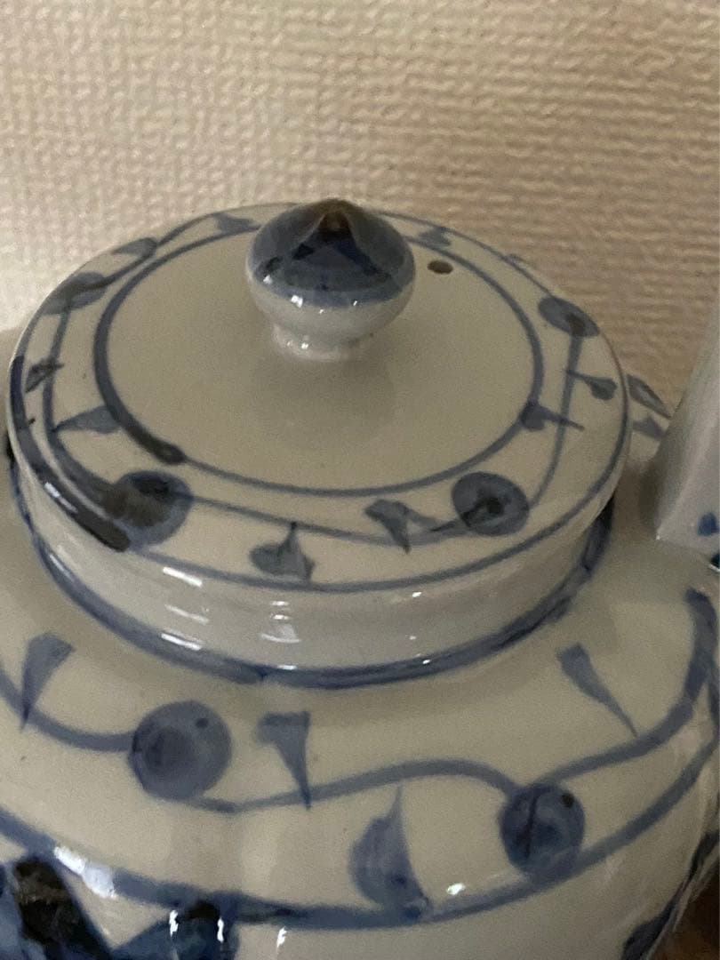 煎茶道具青花 染付 旧家蔵出茶器急須　陶器　古玩年代品