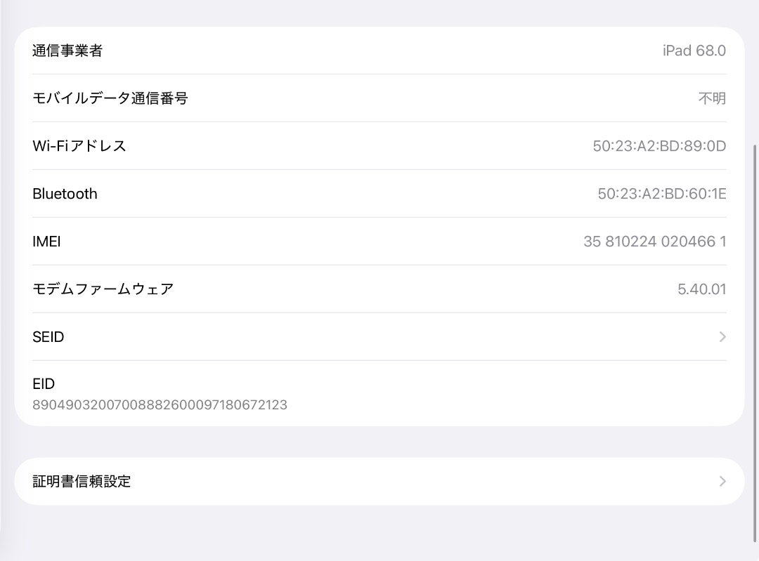 iPad Air （第５世代）256GB セルラーモデル MM743J/A