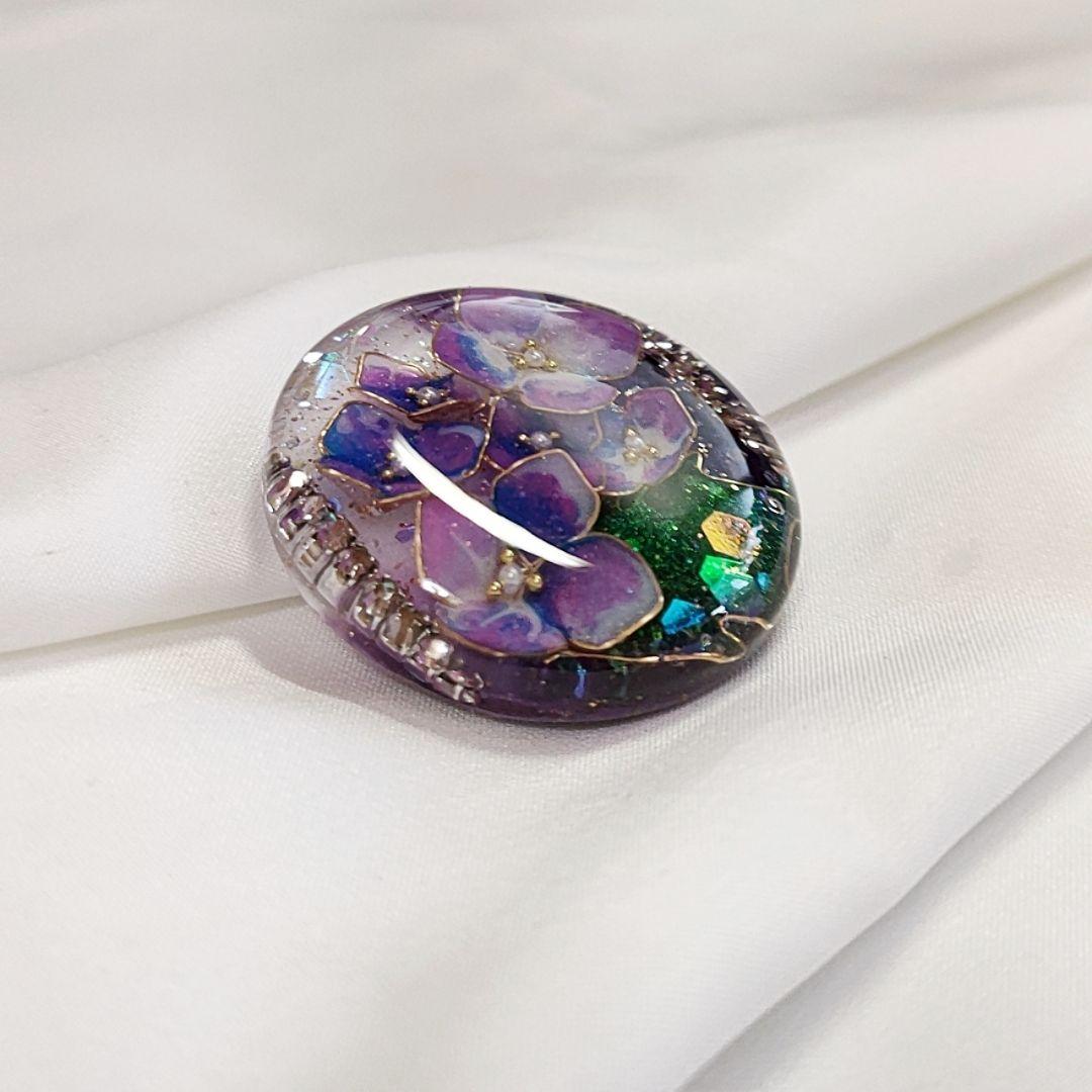 【No.130】紫陽花 レジン໒꒱·̩͙ ヘアゴム 選べるパーツ