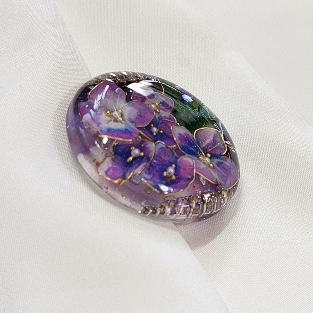 【No.130】紫陽花 レジン໒꒱·̩͙ ヘアゴム 選べるパーツ
