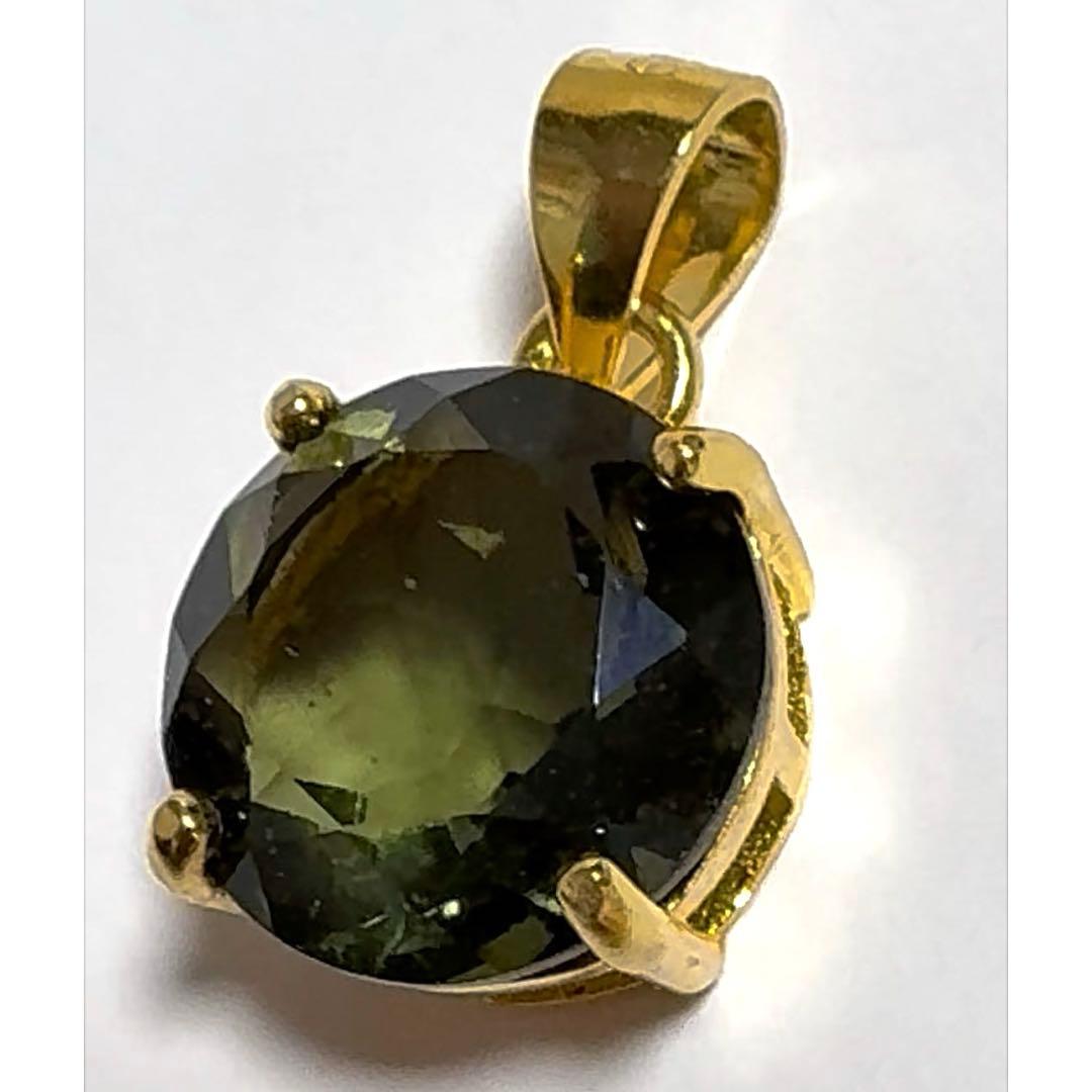 宝石質　天然モルダバイト　隕石　ペンダント