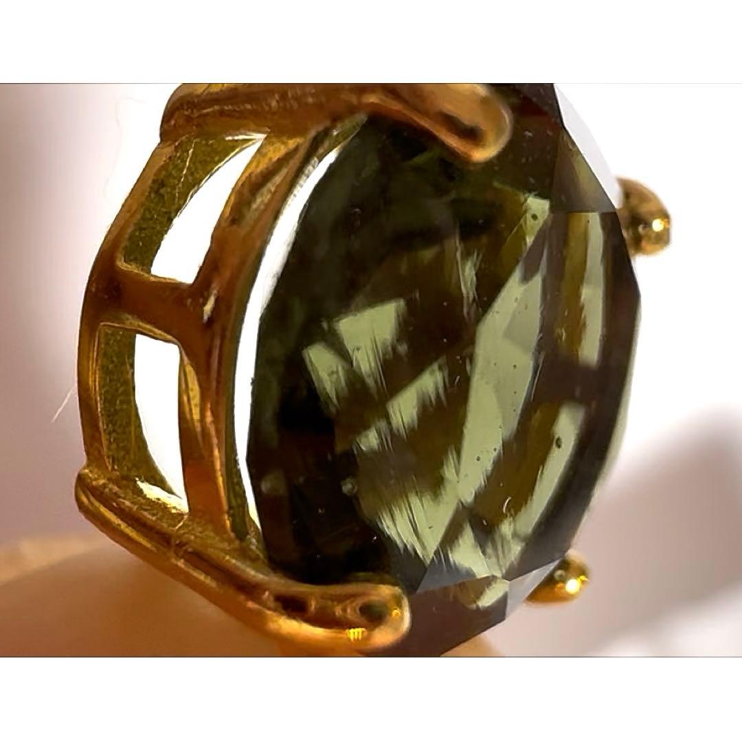 宝石質　天然モルダバイト　隕石　ペンダント