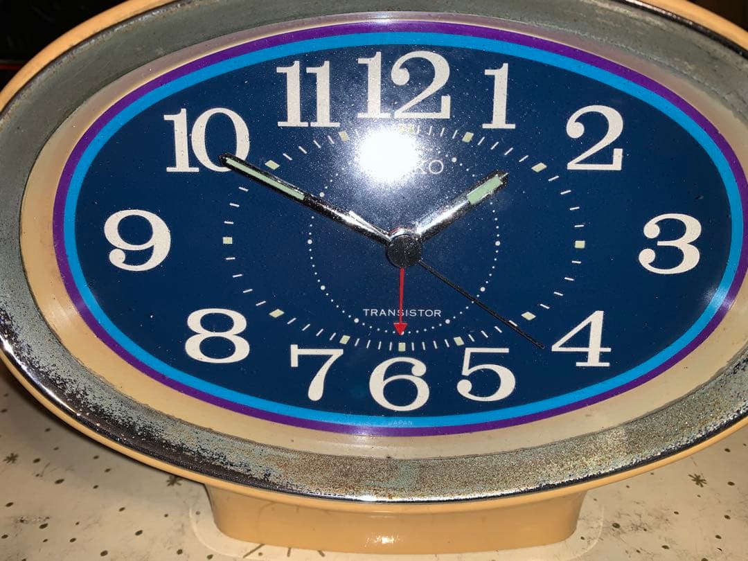 昭和レトロ　動作品　SEIKO セイコー　電池式　置時計　スペースエイジ