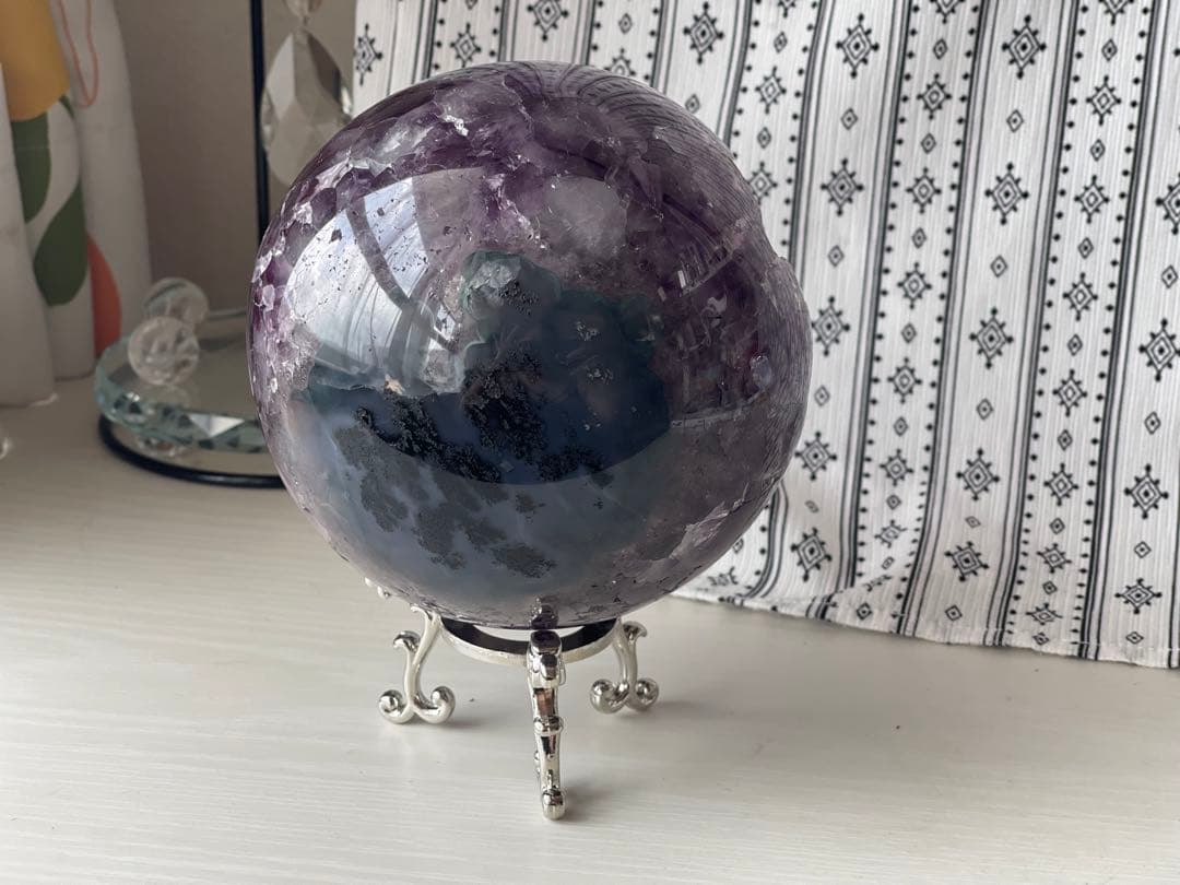 美品！アメジスト笑口 天然石 台座付き♡