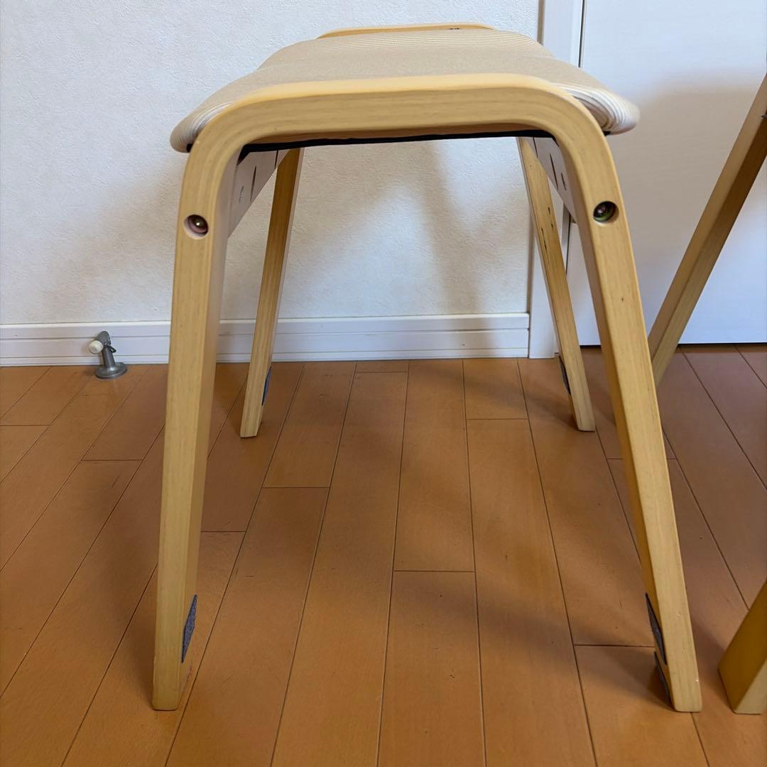 ニトリ　木製スツール　スタッキングスツール　2脚セット
