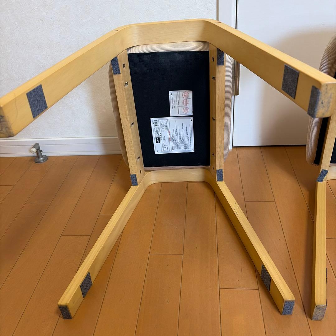 ニトリ　木製スツール　スタッキングスツール　2脚セット