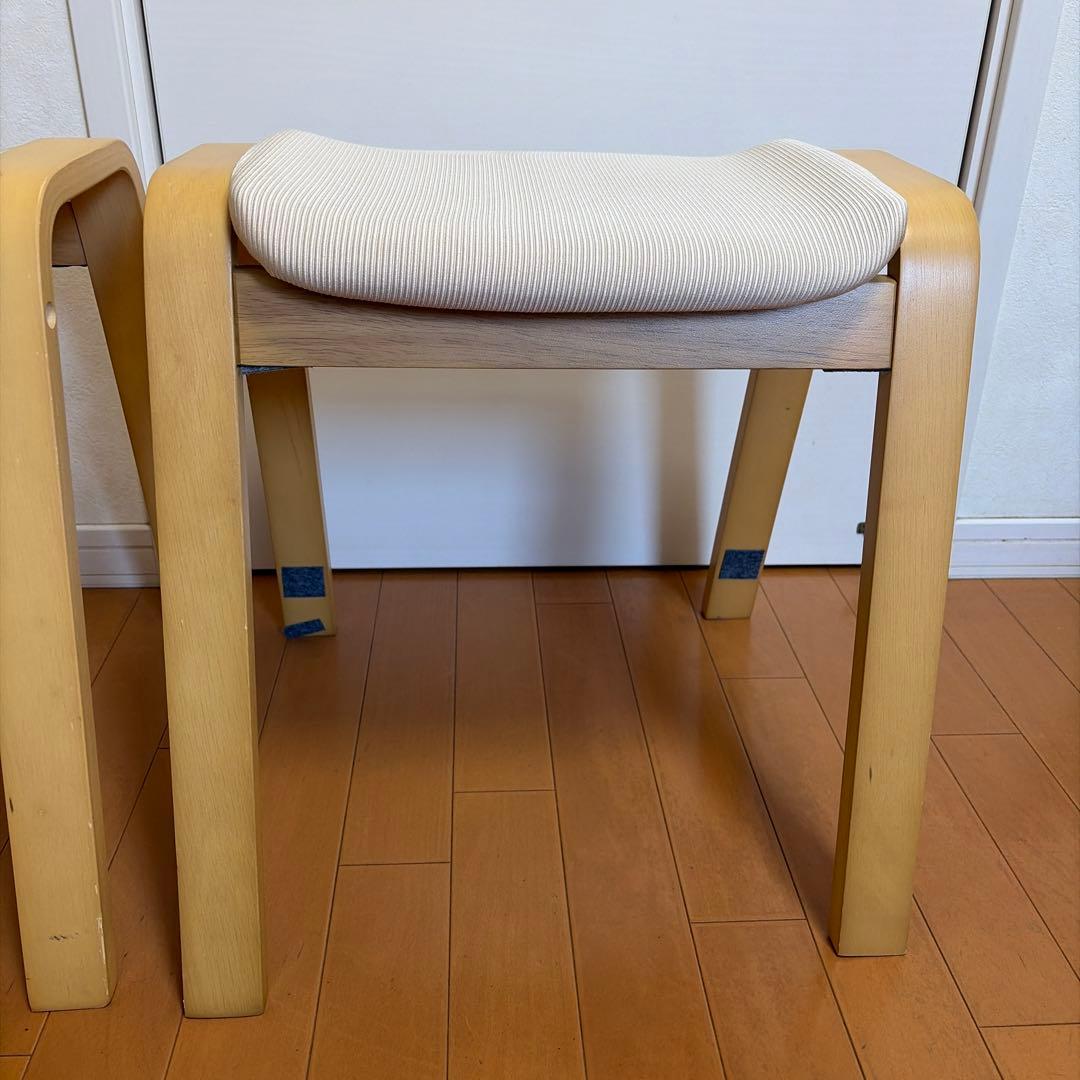 ニトリ　木製スツール　スタッキングスツール　2脚セット