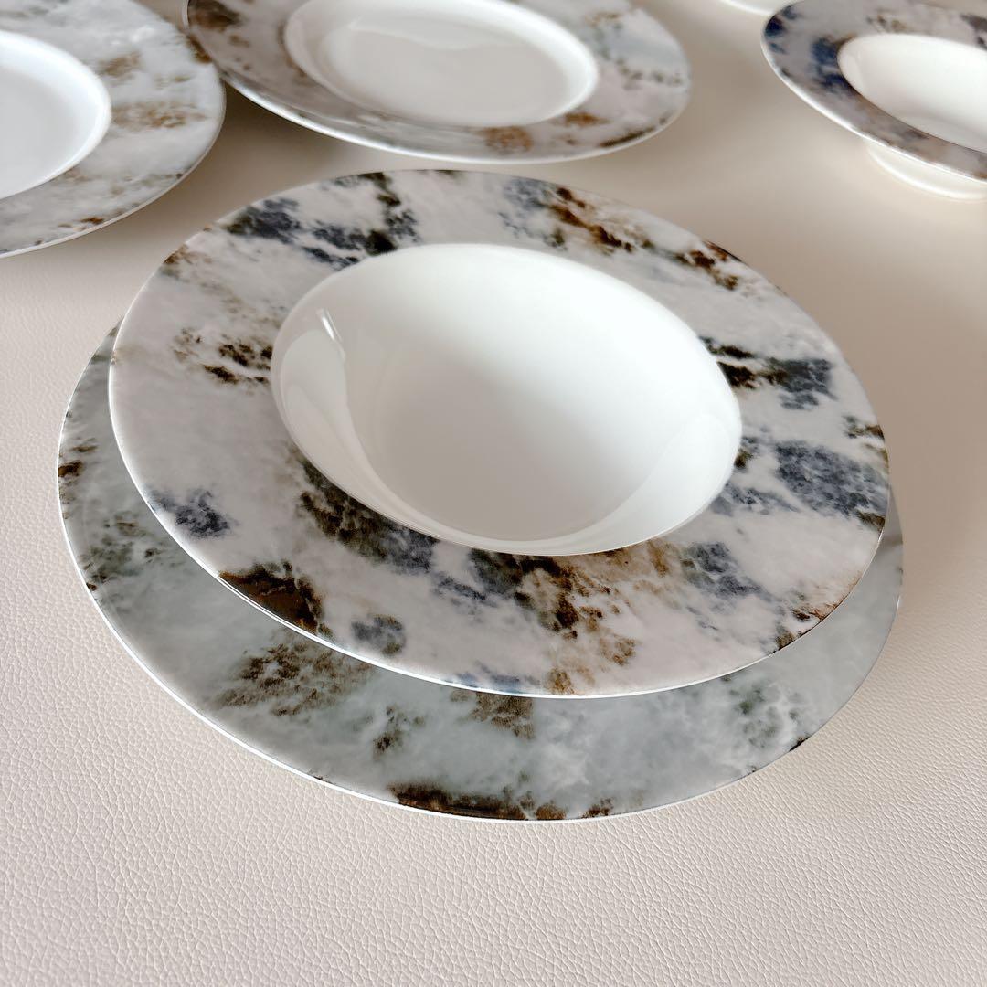 ほぼ未使用　光洋陶器　koyo リム皿　プレート　ディープ皿　4枚×2種8枚