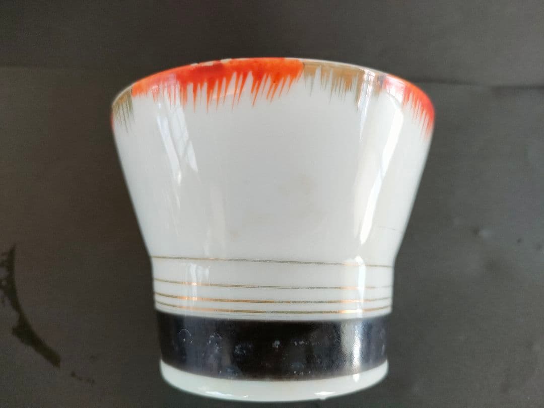 ●有田焼 赤絵金彩 煎茶碗 五客揃 昭和期 茶器セット 骨董 美品