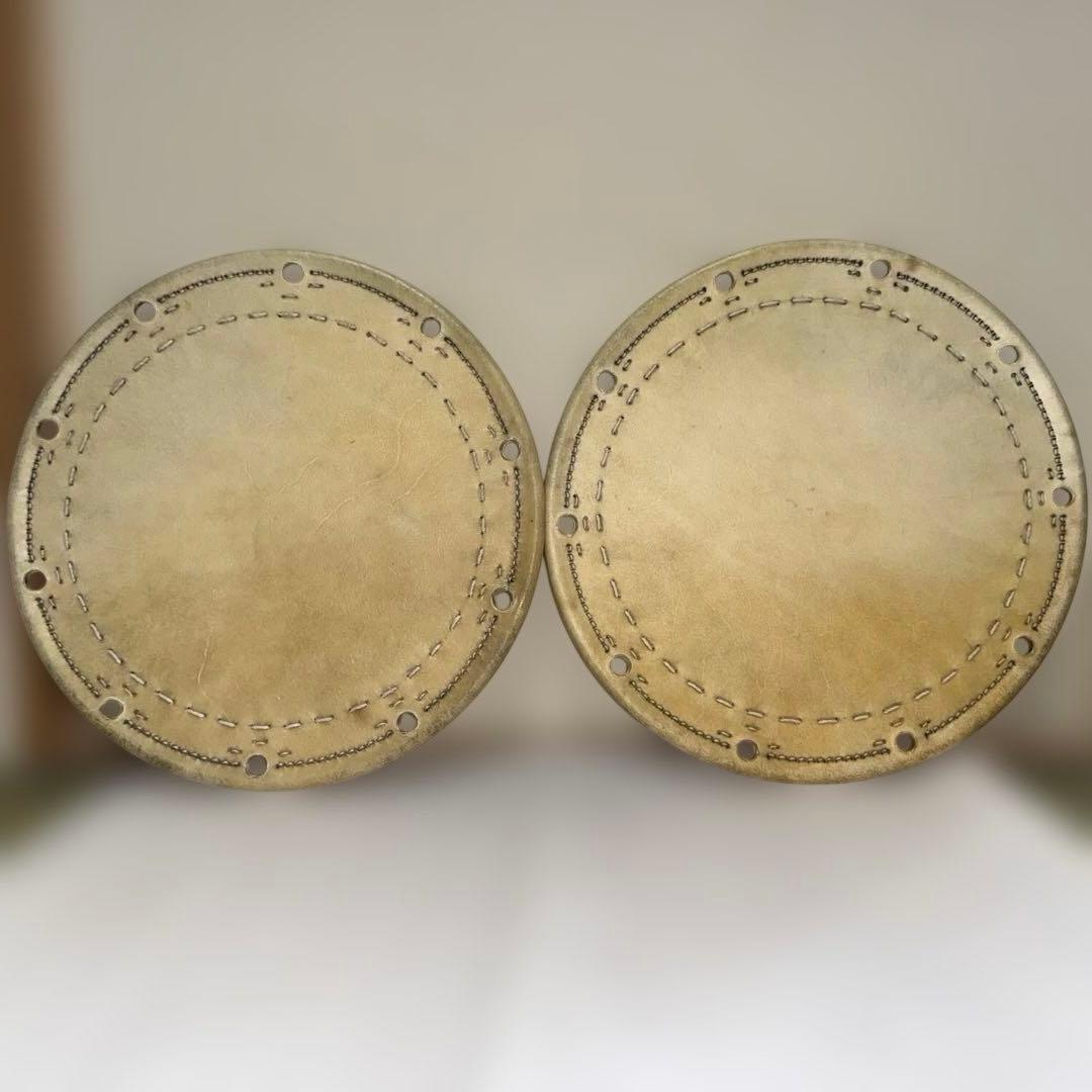 未使用 締太鼓 1丁掛け用 皮（打面）2枚セット 本皮 張替え用