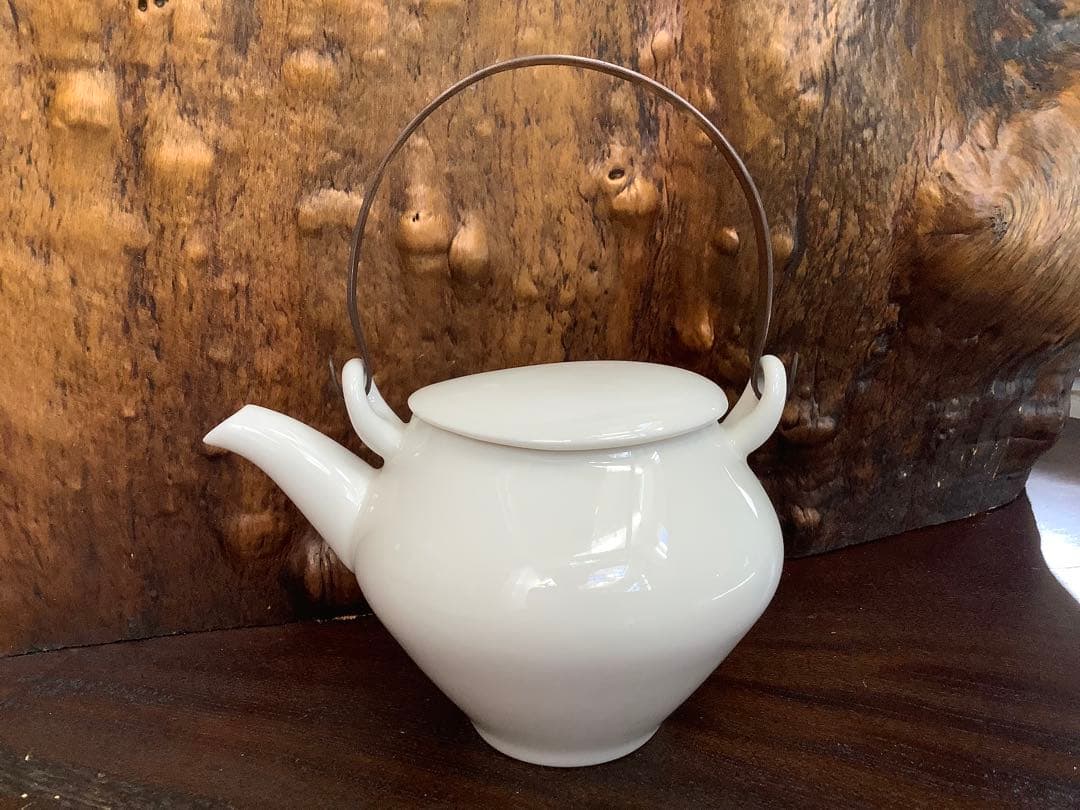 蒼爽　黄磁　土瓶（銅製ツル付）湯呑セット 藤井憲之 ceramic japan