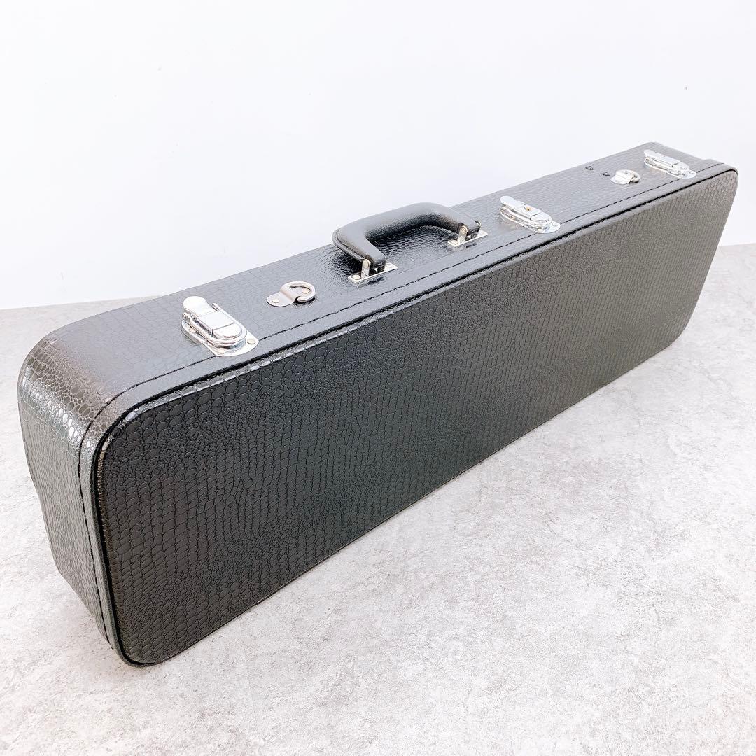 沖縄三線　本蛇皮張り クロコレザー調 ハードケース 杢目 本皮 三線 琉球