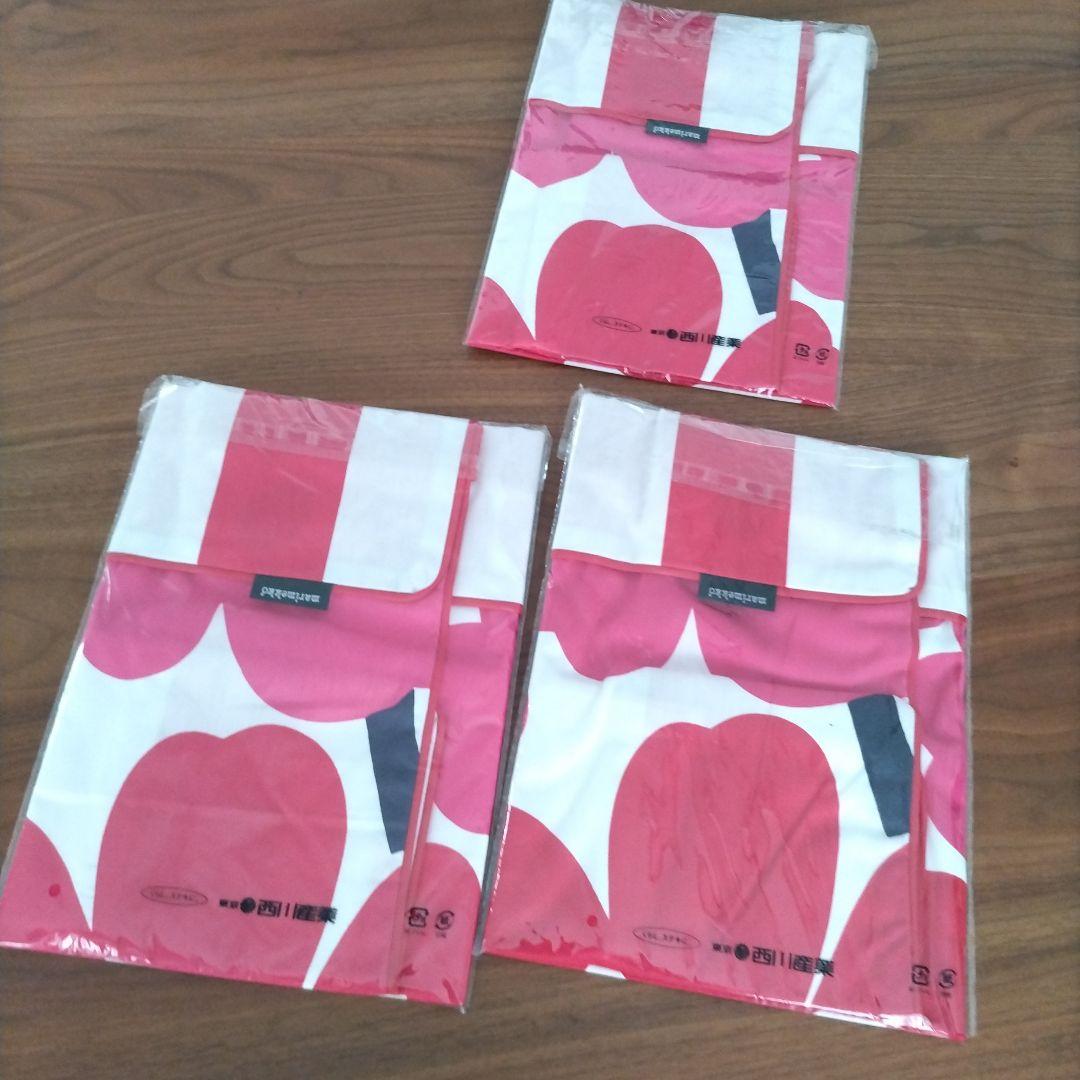 marimekko 花柄座ぶとんカバー 55×59cm　西川　赤　セット