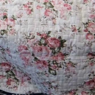 ２枚セット 両面使用できるキルトマルチカバー　薔薇柄ピンク　１９０ｘ１９０ｃｍ