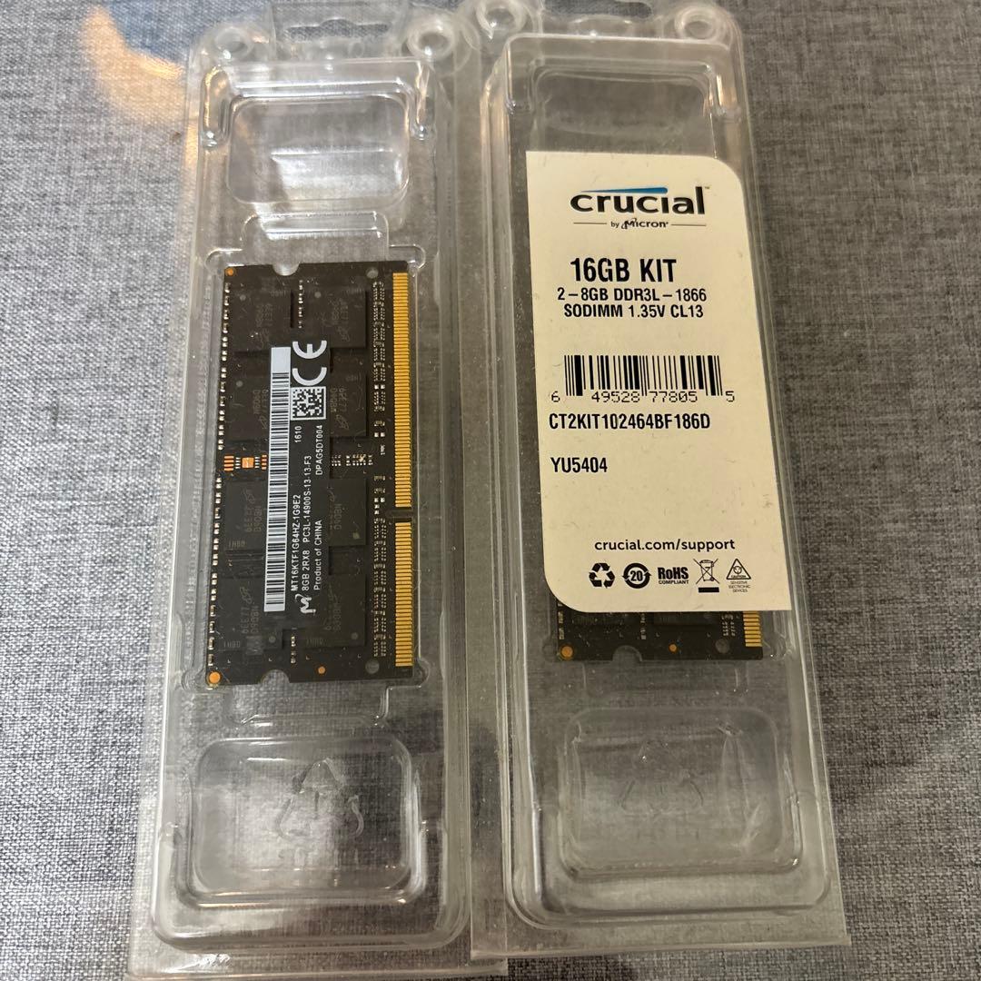 メモリー Crucial 16GB KIT DDR3L SO-DIMM 1866MHz