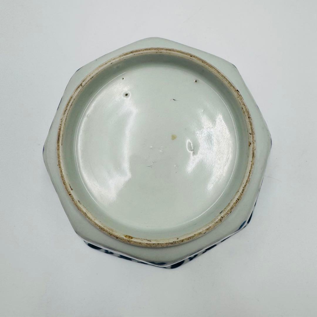 【時代　伊万里焼　八角鉢　染付】骨董　アンティーク　インテリア