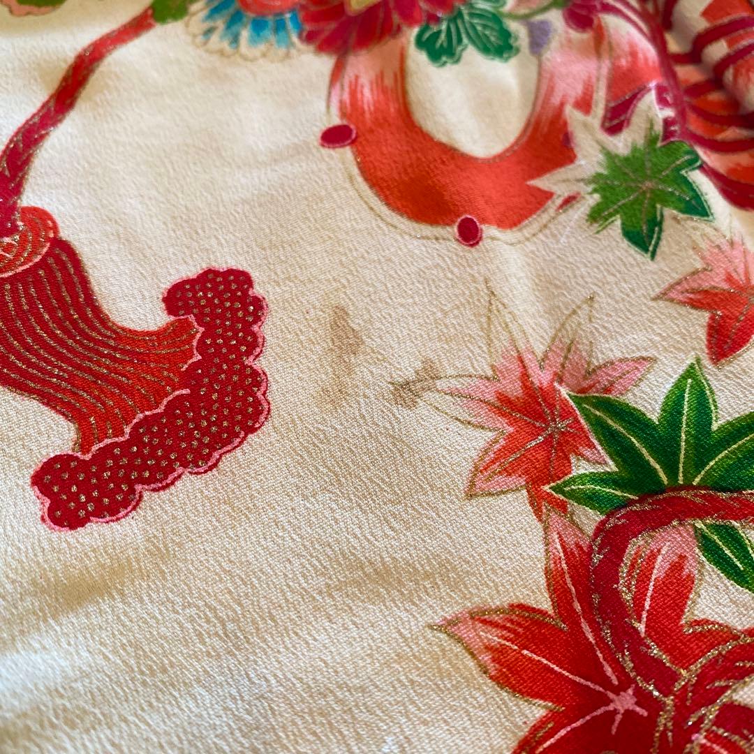 アンティーク 七五三 五歳〜七歳 着物 羽織 フルセット 大正ロマン 正絹 折鶴