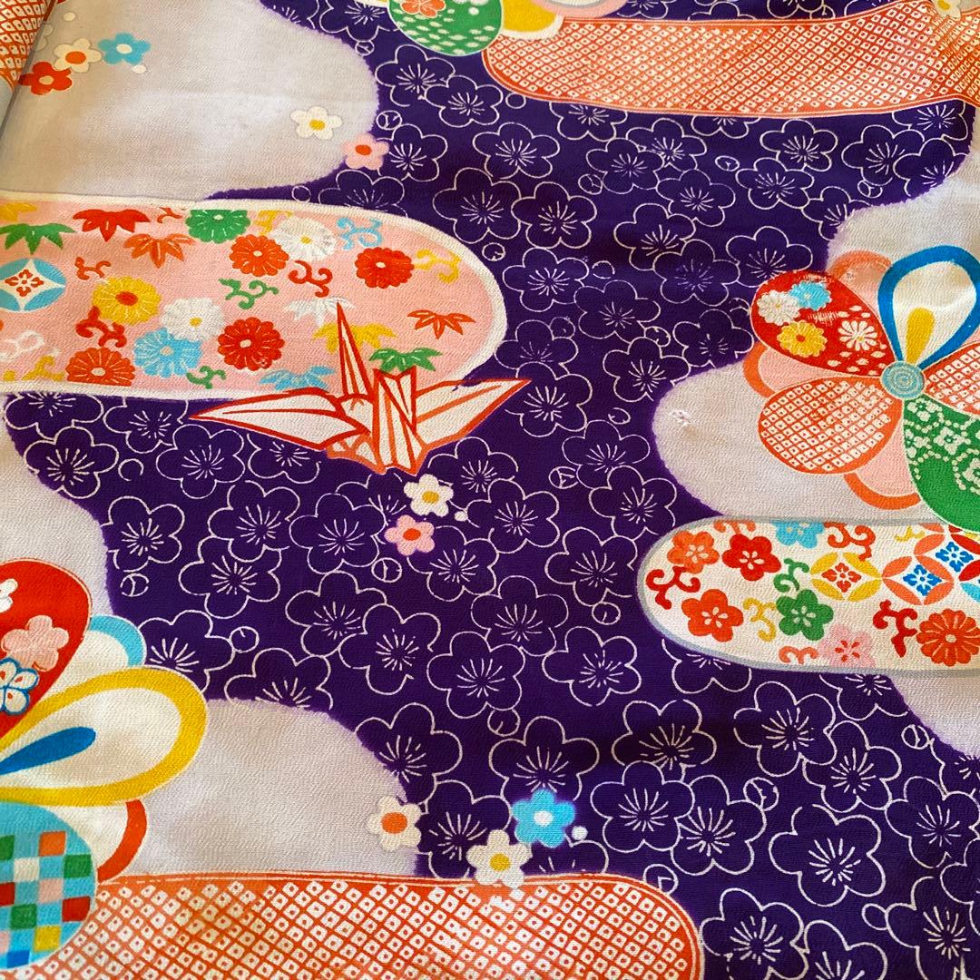 アンティーク 七五三 五歳〜七歳 着物 羽織 フルセット 大正ロマン 正絹 折鶴