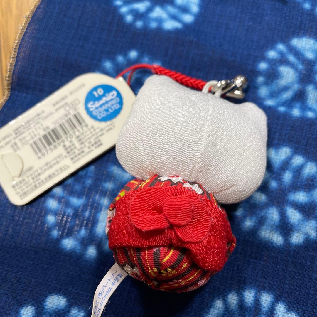 ハローキティ 和温泉、藍染、扇子お守りセット