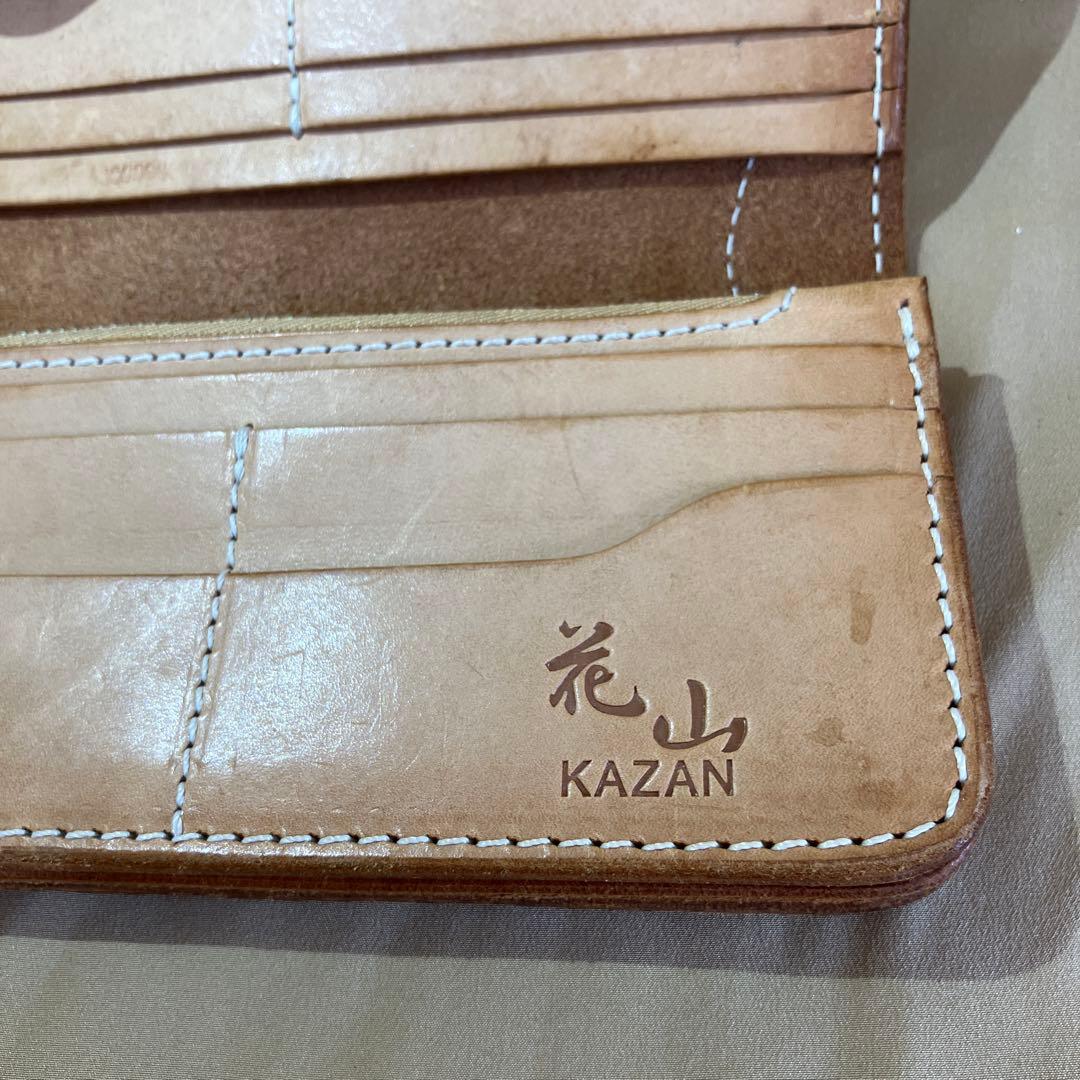 花山 kazan デグナー 長財布 ロングウォレット 和柄 和 花 金 レザー
