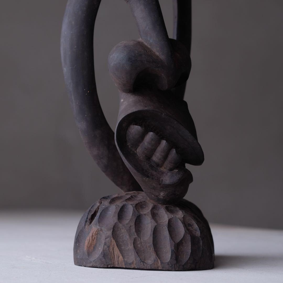 タンザニア マコンデ彫刻 シェタニ 高さ60㎝ ブラックウッド　プリミティブ