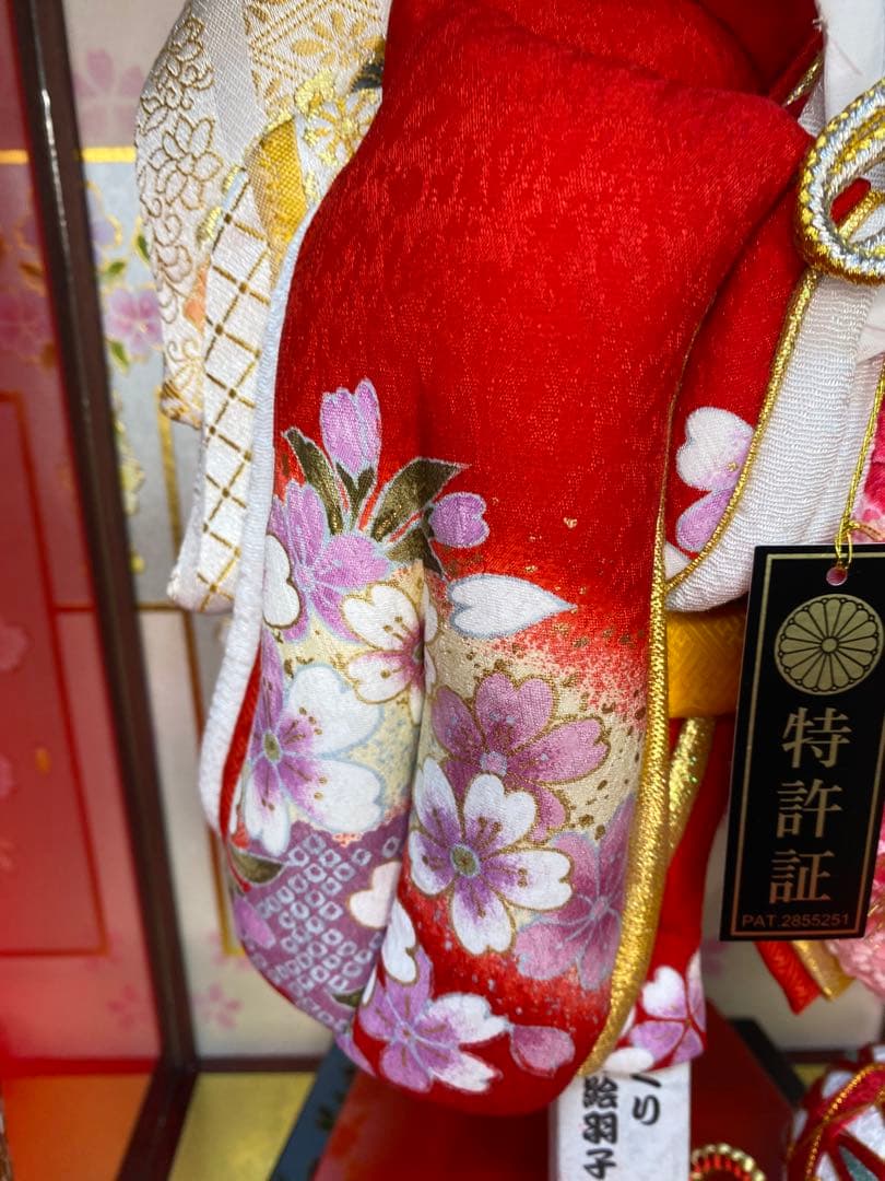 羽子板　立体振袖　ガラスケース１３号・サイズ間口約２９×奥行約２４×高さ約５５㎝