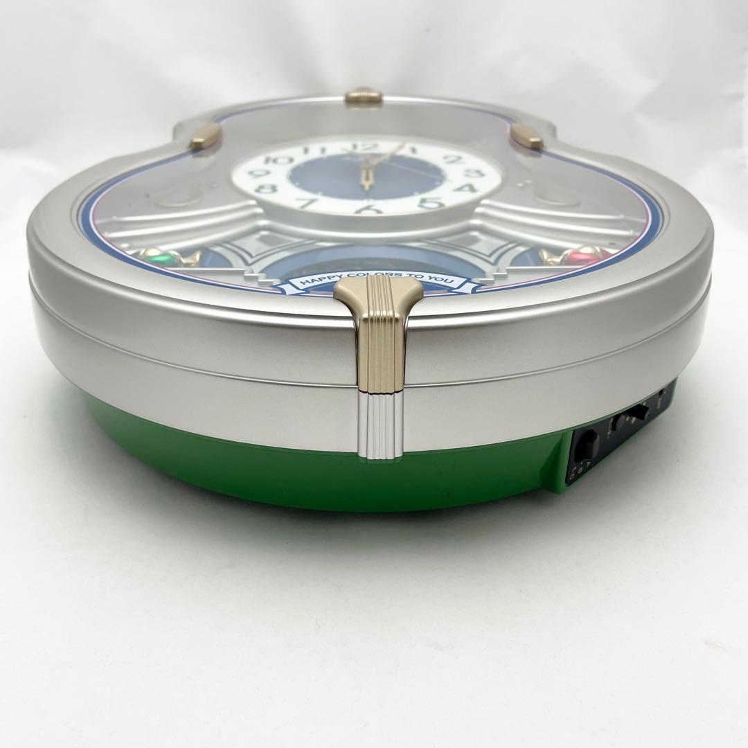 【動作確認済】電波掛時計 スモールワールド 4MN543RH18 リズム時計