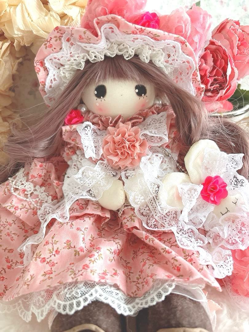 カントリードール♡ハンドメイド♡お人形♡ピンク？サーモンピンク？♡