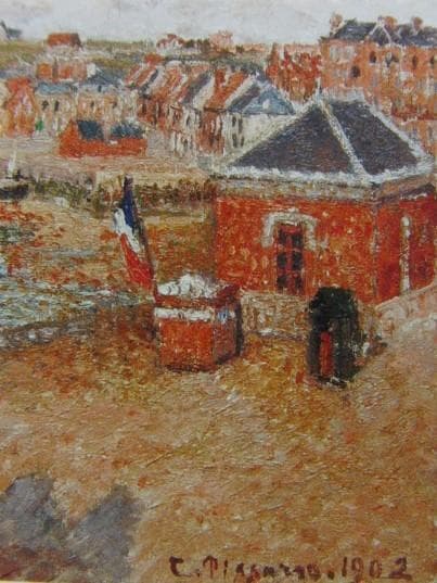 カミーユ・ピサロ、「ディエップの外港、午後、陽光」、希少な画集より