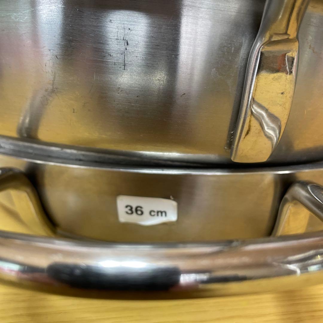 ステンレス 両手鍋 2点セット ３２cm ・３６cm