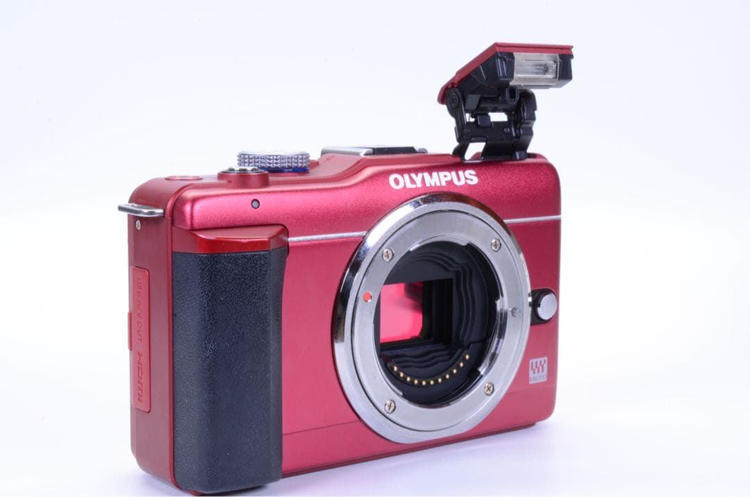 OLYMPUS PEN E-PL1S レッド ボディ｜手ぶれ補正エラーなし