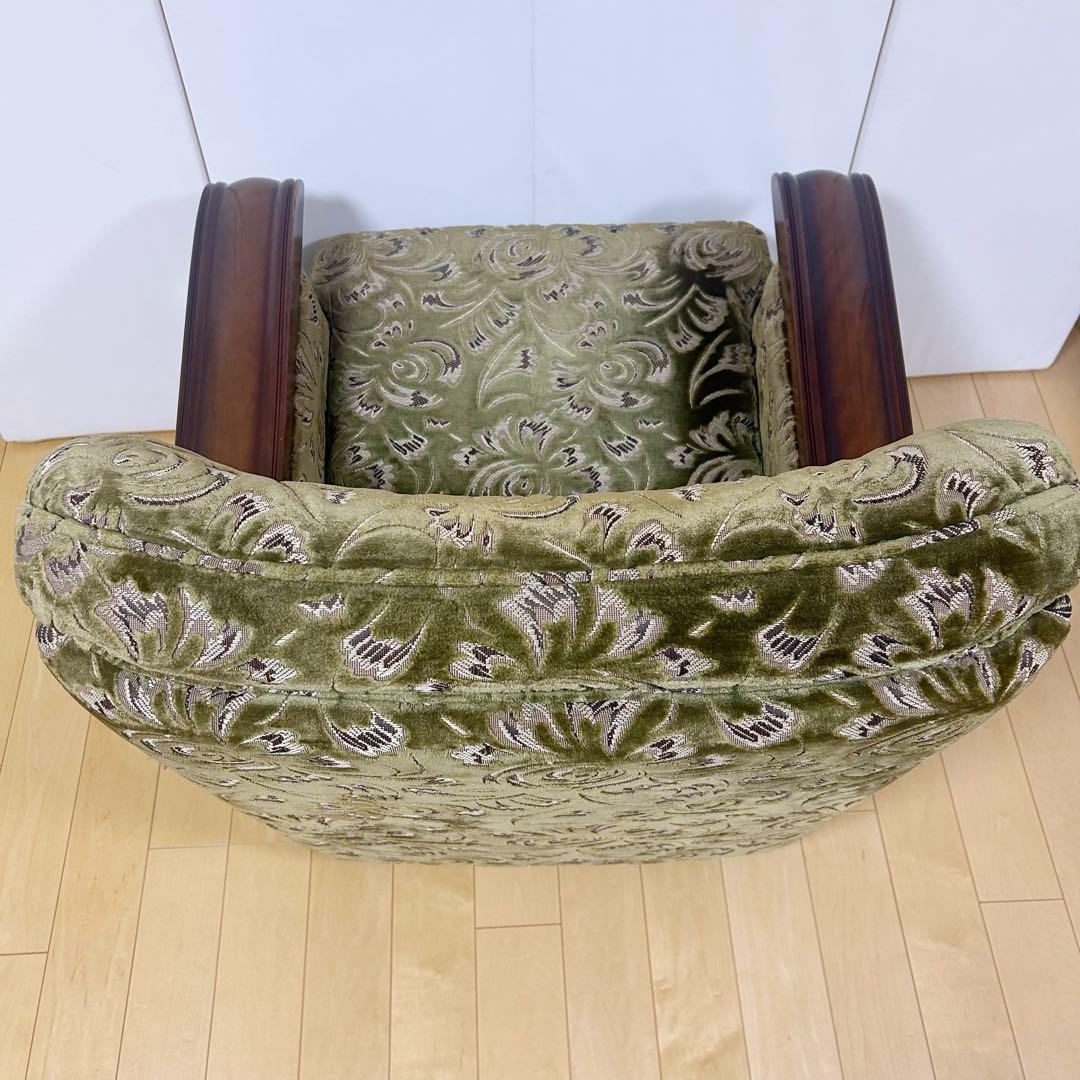 オールドカリモク　金華山　1人ソファ　グリーン　カリモク　karimoku