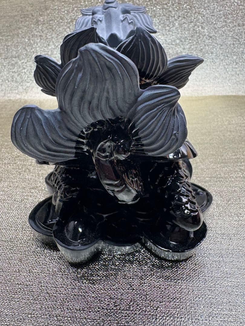 【彫刻置物】龍亀 ろんぐい オブシディアン 黒曜石　財運　金運　風水獣　開運　1