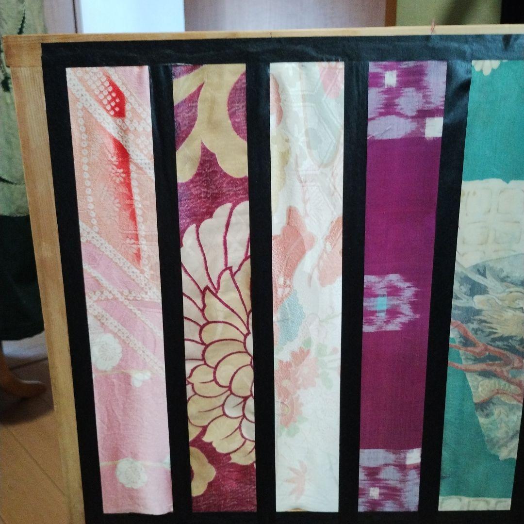 SALE　衝立　パーテーション　和雑貨　ハンドメイド　折りたたみ式　古布