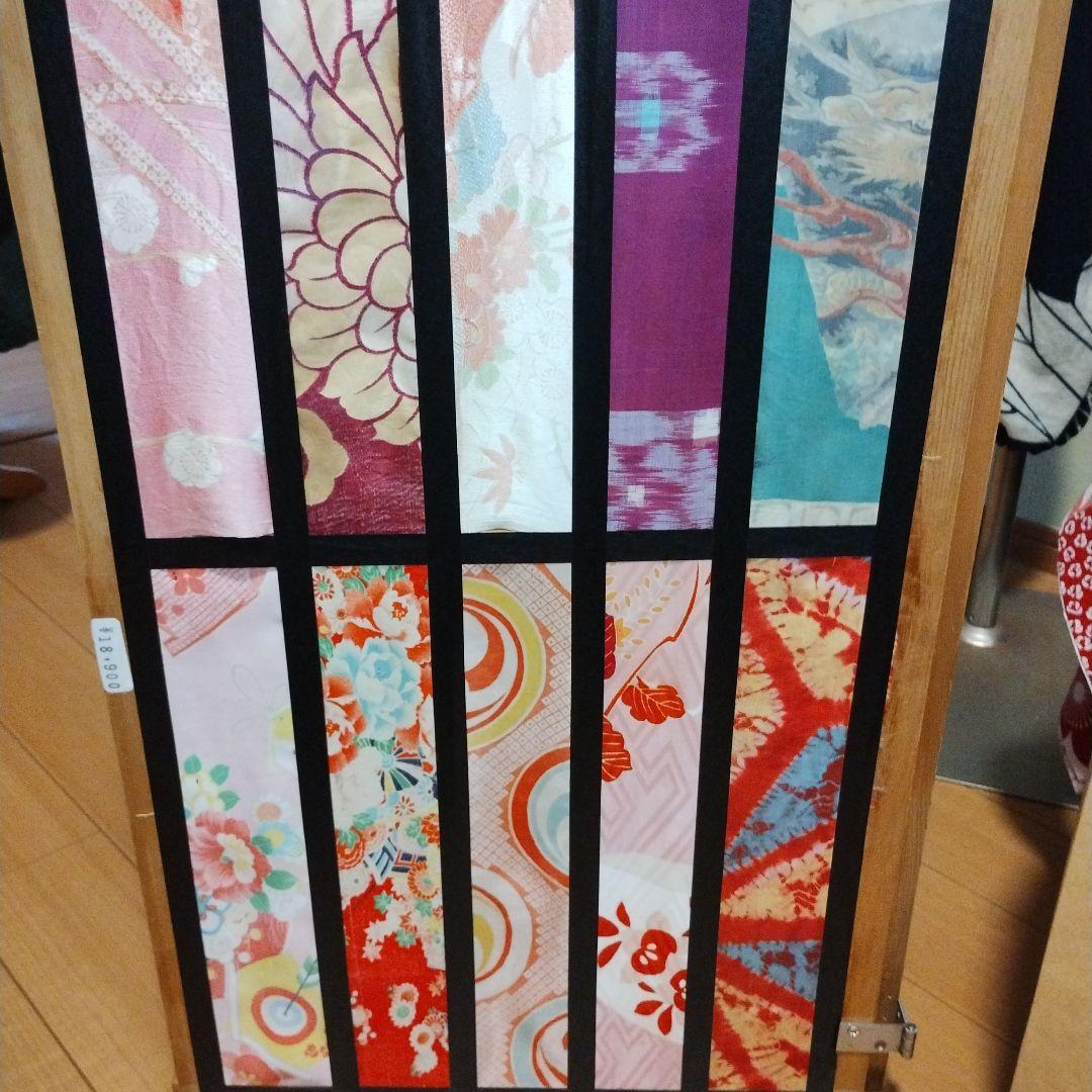 SALE　衝立　パーテーション　和雑貨　ハンドメイド　折りたたみ式　古布