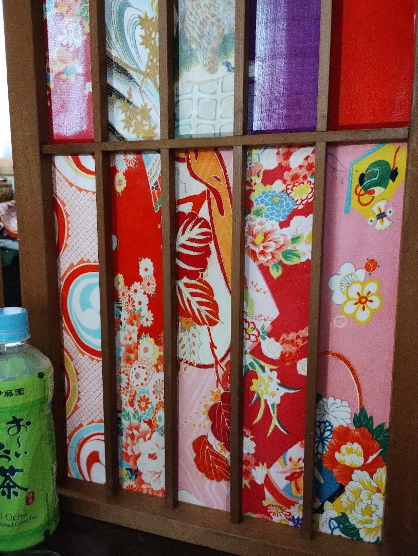 SALE　衝立　パーテーション　和雑貨　ハンドメイド　折りたたみ式　古布