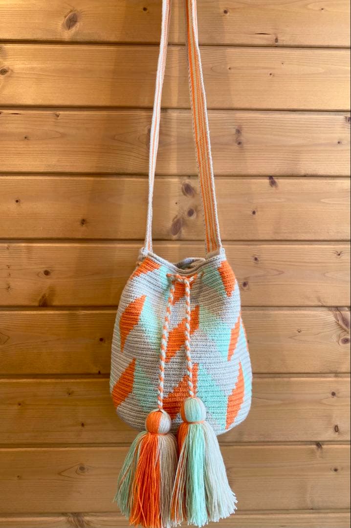 ワユーバッグ wayuubag 1点もの ハンドメイドバッグ 手編み Mサイズ