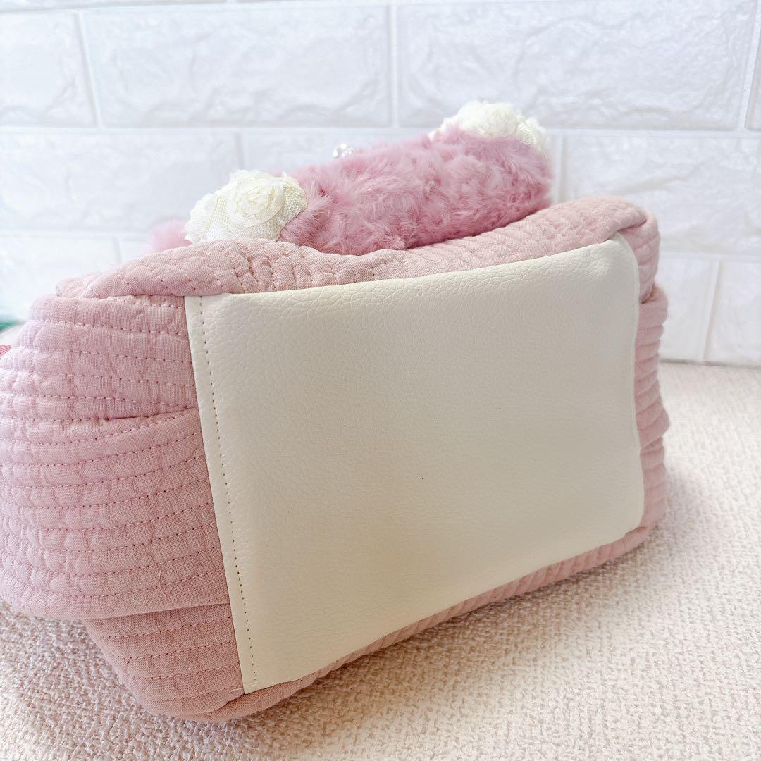 あ*こ様 コヤンイサムチョン　サイドポケットトートバッグ　ピンク　ルミちゃん　う