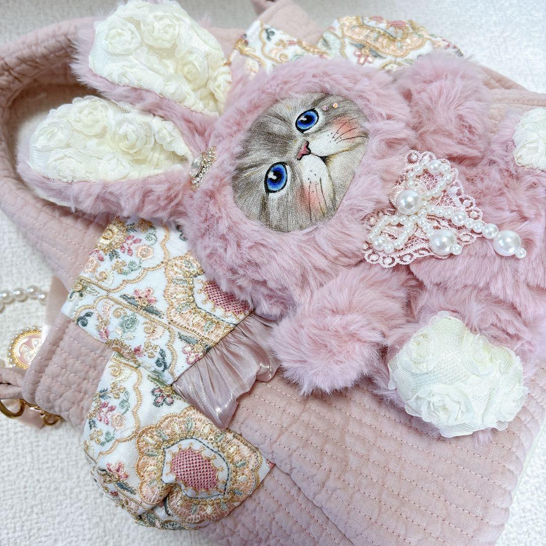 あ*こ様 コヤンイサムチョン　サイドポケットトートバッグ　ピンク　ルミちゃん　う