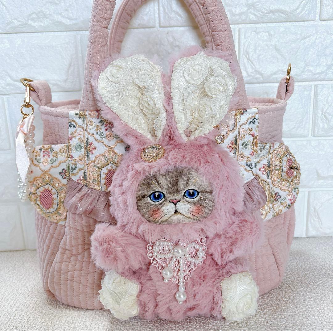 あ*こ様 コヤンイサムチョン　サイドポケットトートバッグ　ピンク　ルミちゃん　う