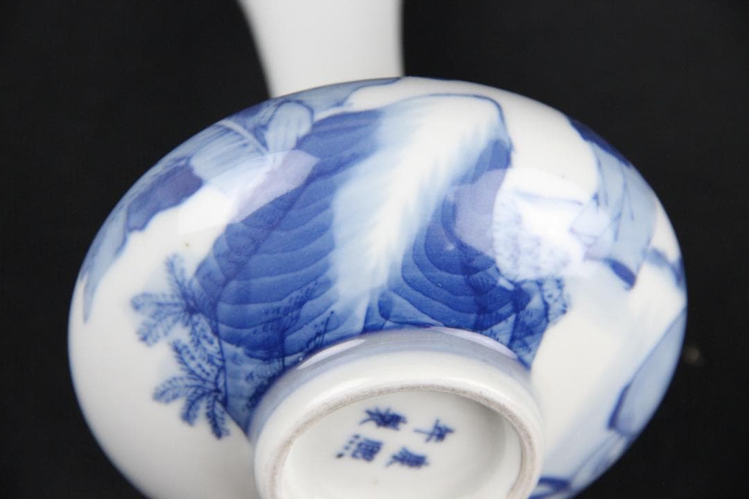 中国美術　青花人物　康熙年製　銘 花瓶 磁器 蔵出 唐物 染付 EYM23-4