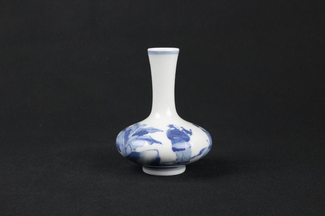 中国美術　青花人物　康熙年製　銘 花瓶 磁器 蔵出 唐物 染付 EYM23-4