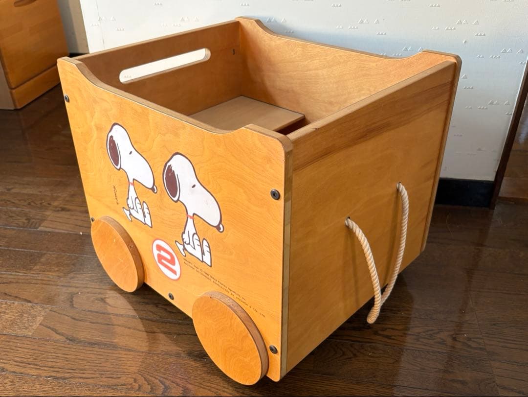 スヌーピー おもちゃ箱 木製 キャスター付 ビンテージ コスガ家具