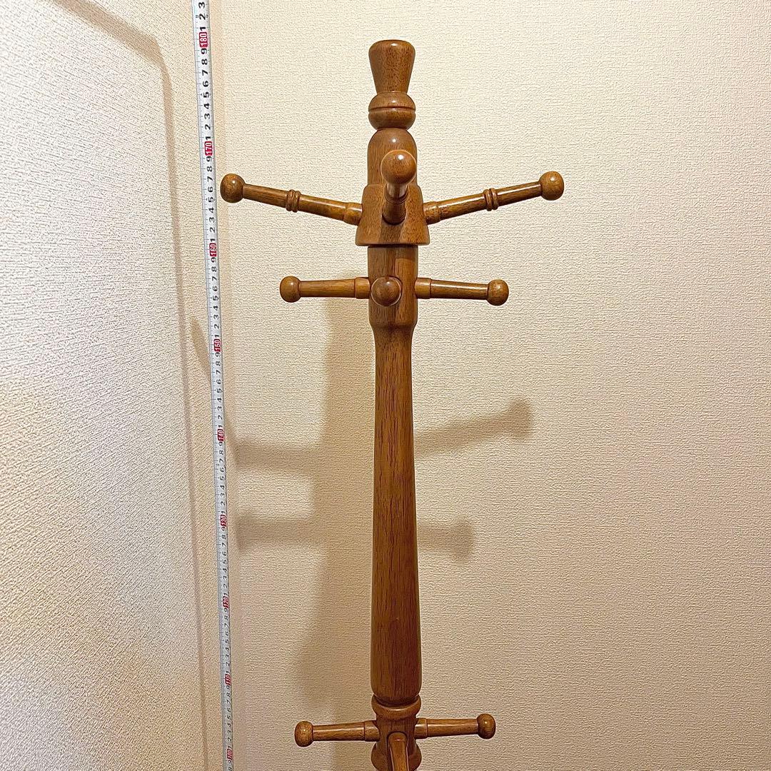 【良品】TOCOM あずま工芸 天然木 コートハンガー 木製 ポールハンガー