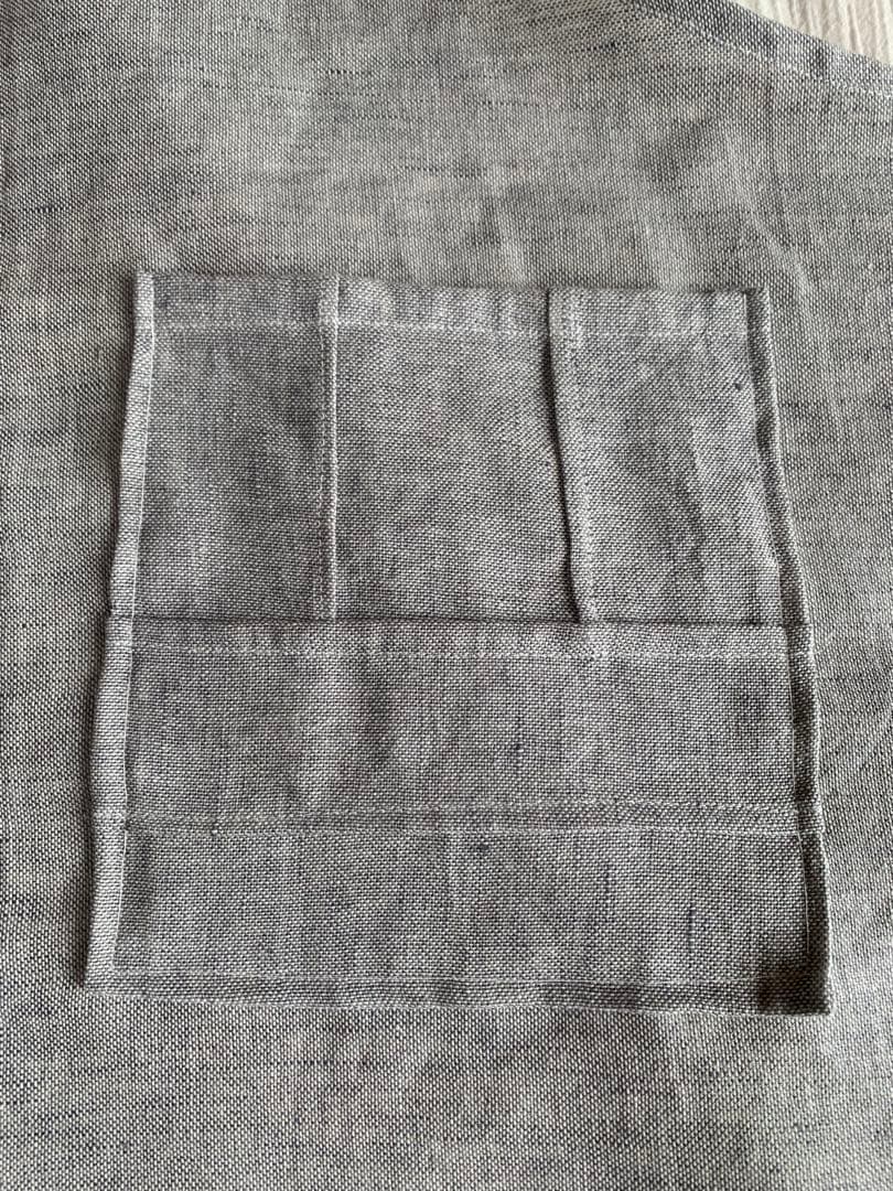 ハンドメイド　コットンリネン　エプロン　パッチワーク風