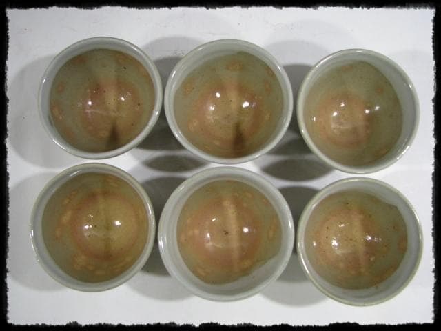 十五代 坂倉 新兵衛 萩 掛分 茶碗６客 急須 茶器揃 茶道具 hk445