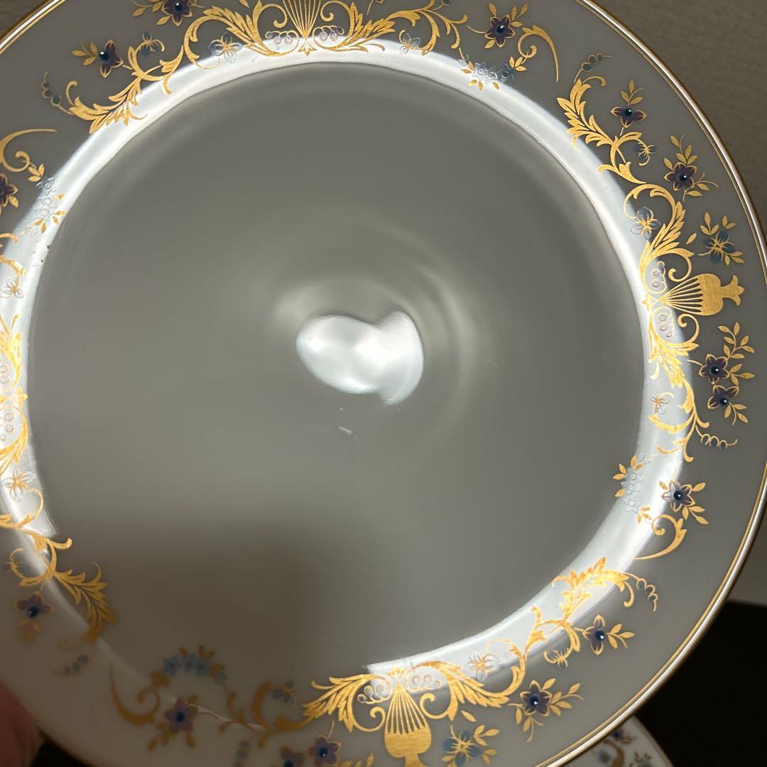 大倉陶園　花柄　金彩　ディナープレート　23cm