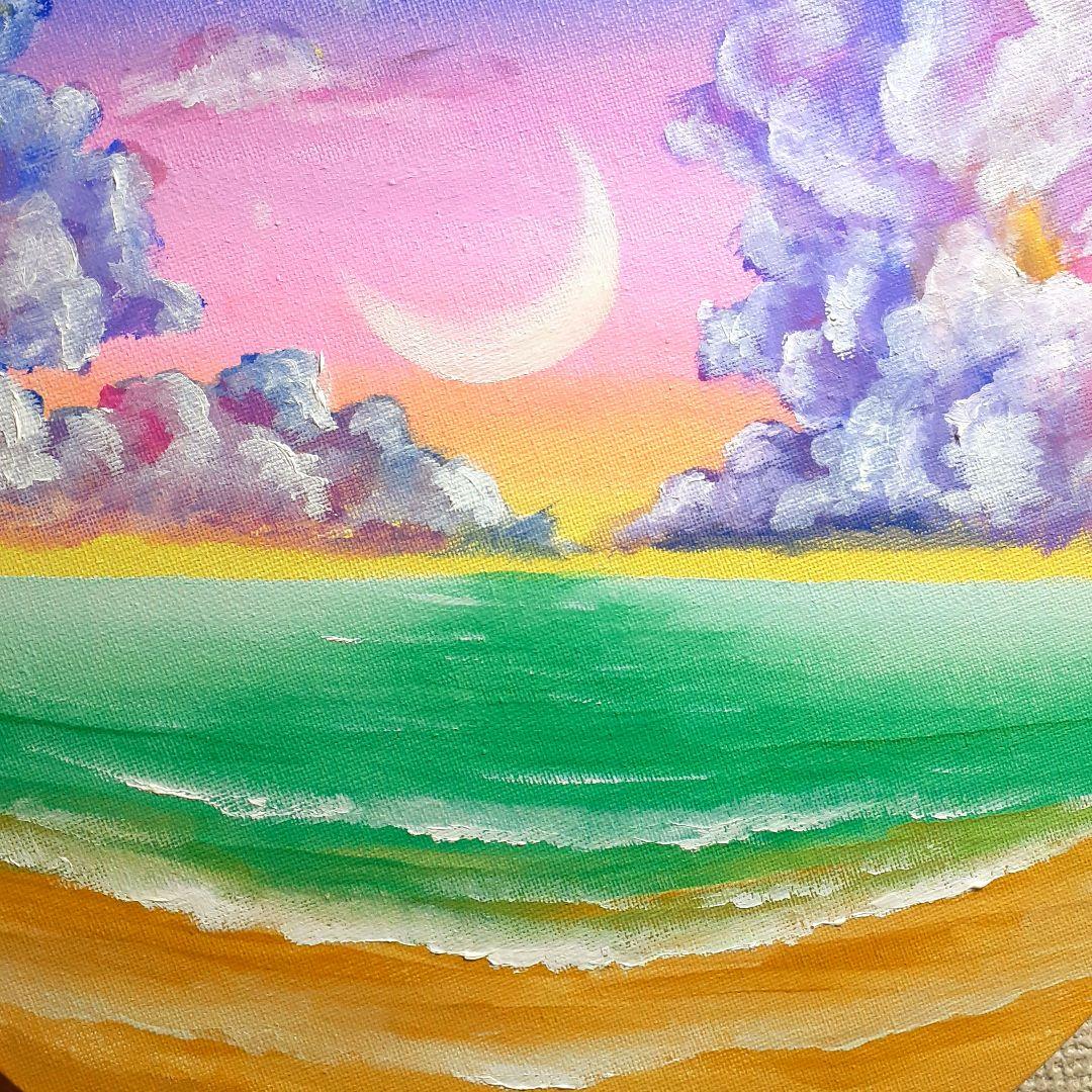《アラビアンナイト 》油絵 油彩画 海 風景画 直径 30cm