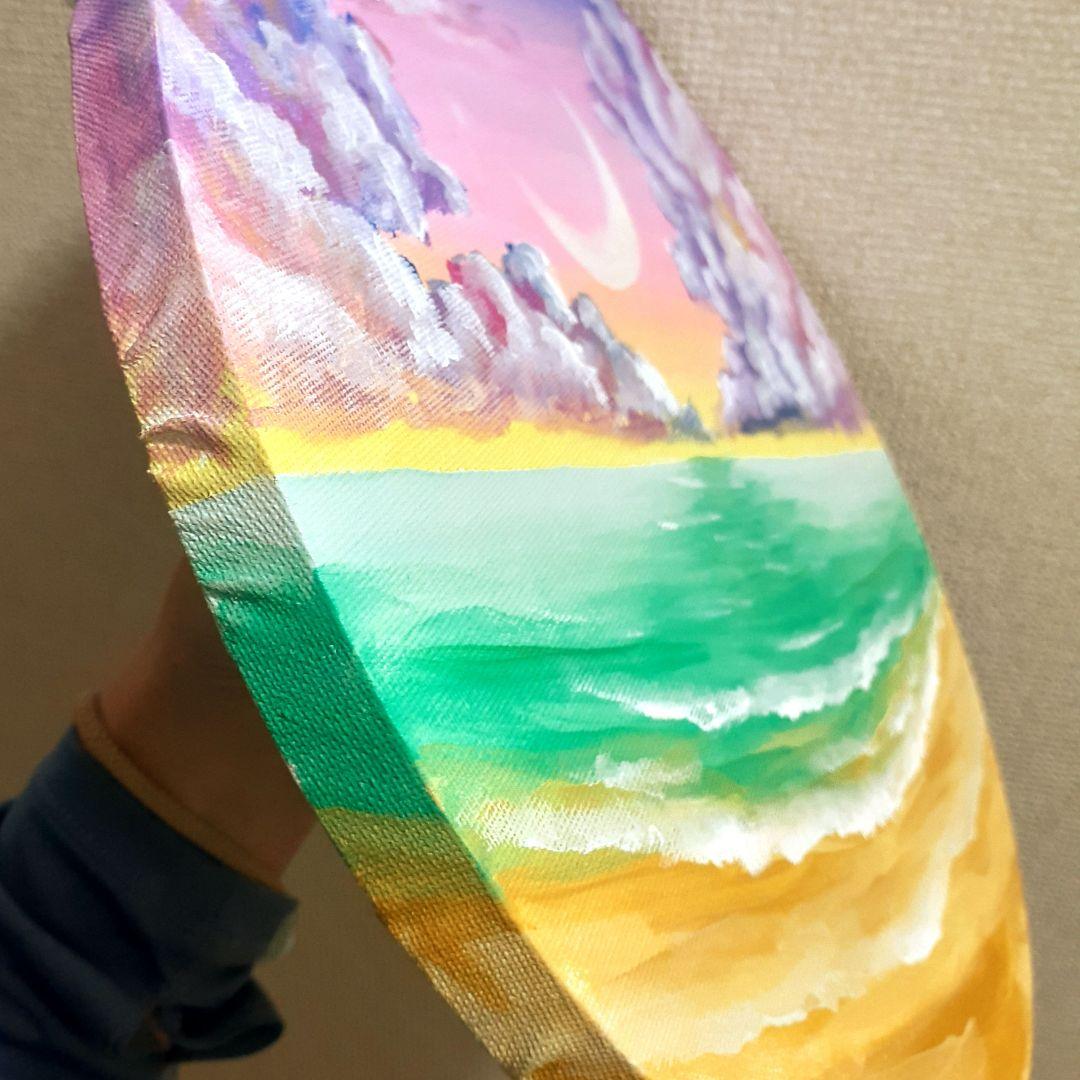 《アラビアンナイト 》油絵 油彩画 海 風景画 直径 30cm